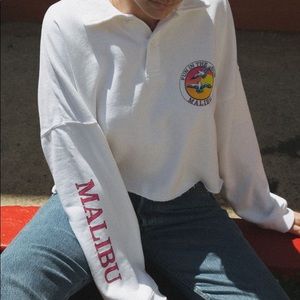 Brandy Melville fun in the sun Malibu crop sweatshirt